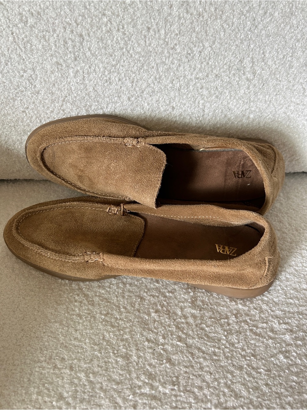 Zara Tan Suede Slip-On Loafers Size 38 or US 7.5/8 - Picture 3 of 4